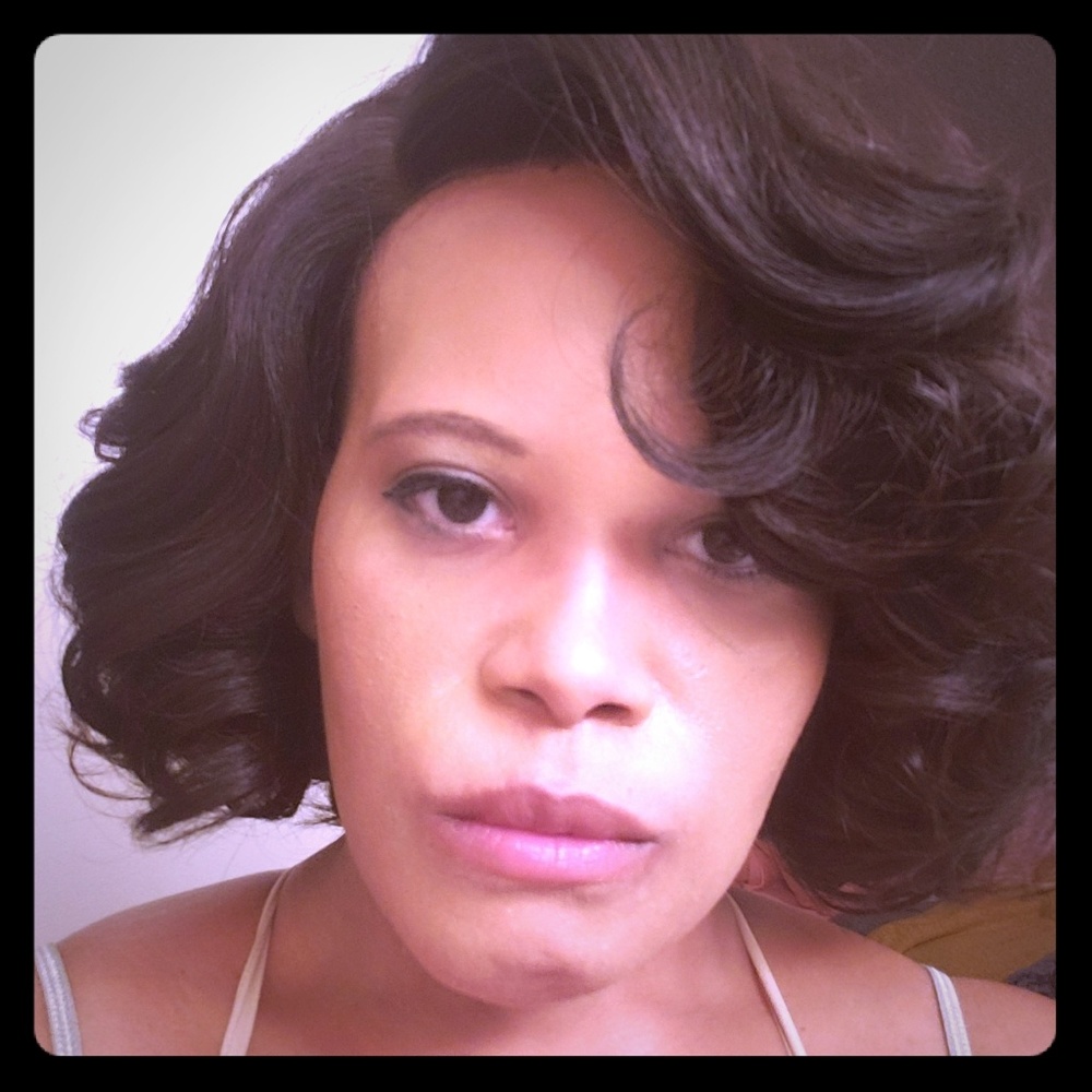 Swiss Lace, Black 12in curly wig